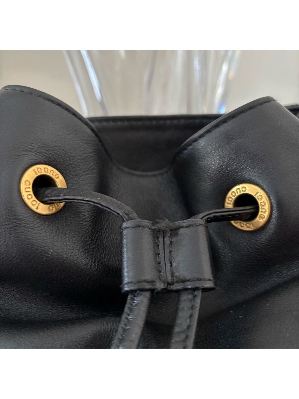 Authentic Gucci Bamboo Line Black Leather Backpack | Iconic Vintage Luxury - Picture 5 of 9